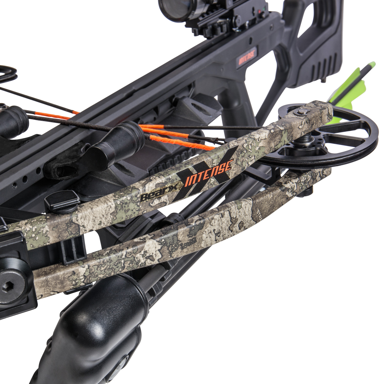BearX Intense Ready to Shoot Crossbow Package with Scope, Quiver, Bolts, Cocking Rope, and Wax, Strata Finish