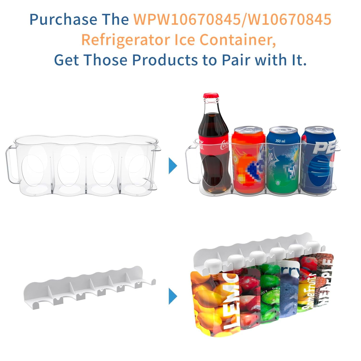 UPGRADED W10670845 WPW10670845 Compatible with Whirlpool, Kenmore, Amana, kitchenaid Whirlpool Refrigerator Ice Container