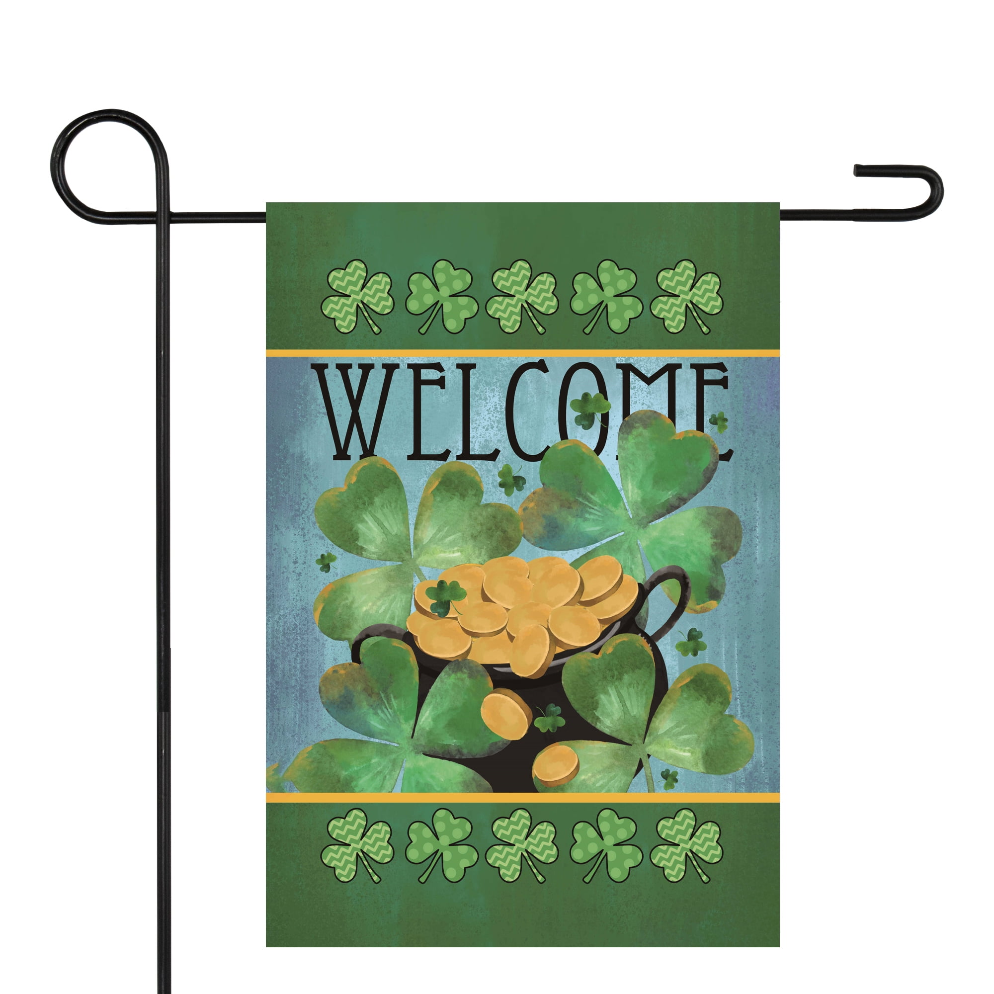 Welcome Pot of Gold Outdoor Garden Flag 12.5" x 18"