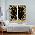 thumbnail image 4 of Sunflower Black Kitchen Curtains 84 Inch Length, Watercolor Floral Vintage Farmhouse Grommet Top Bedroom Living Room Curtains, Light Filtering Cafe Curtain Drapes 2 Panels Set 104''x84'', 4 of 9