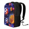thumbnail image 3 of 1pc Sport Basketball Football Pattern Backpack, 3D Print Bag, Primary School Student Backpack, Girls And Boys Kindergarten Students Backpack, Burden Reduction Backpack, Breathable Bag, 3 of 5
