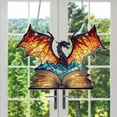 thumbnail image 4 of Acrylic Book Dragon Sculpture for Home Office Decor Library Desk Wisdom Luck Talisman Inspirational Dragon Pendant Ornament for Bookshelf Display, 4 of 9
