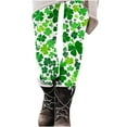 thumbnail image 5 of lcziwo Lightning Sales, Women's St Patrick's Day Leggings Novelty Shamrock Print High Waist Yoga Pants Slim Fit Stretchy Workout Tights Holiday Bottom Trousers Multicolor XXL, 5 of 7