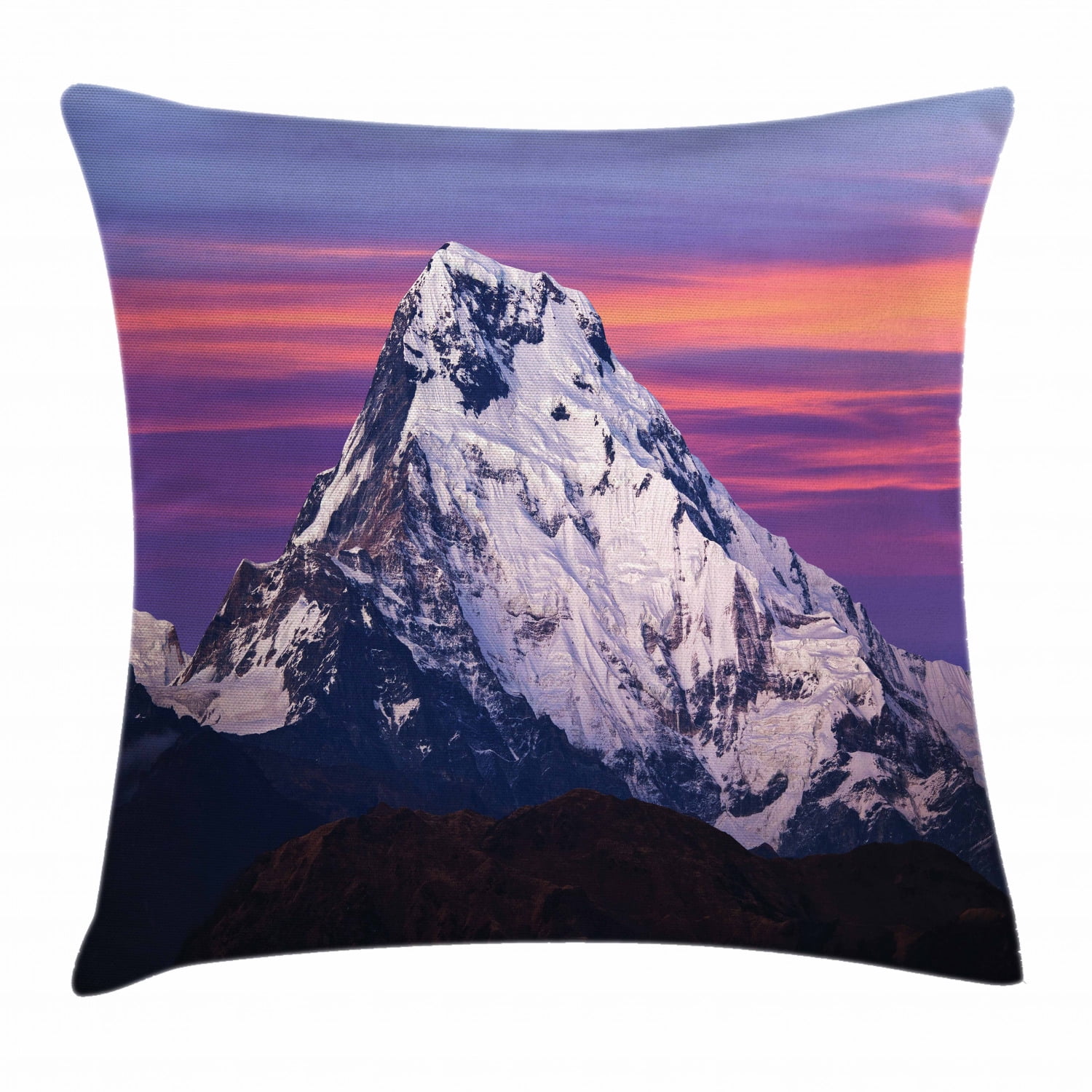 Nepal Throw Pillow Cushion Cover, Himalayan Mountain in the Sunset