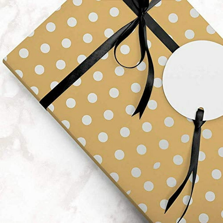 Black and gold polka sale dot wrapping paper