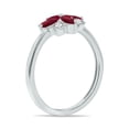 thumbnail image 2 of SZUL Women's 3/4 Carat TW Ruby and Diamond Flower Ring in 10K White Gold, 2 of 6