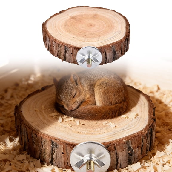 Wood Bird Perch Stand for Cage, Ongmies Natural Round Wooden Stand Platform Bird Toy for Canary Parakeet Cockatiel Parrot Budgie Sparrow