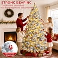thumbnail image 5 of Firstness 5.7ft Pre-Lit Artificial Christmas Tree with 821 Branches,11 lighting Mode Snow Flocked Xmas Tree with Storage Bag, 5 of 12