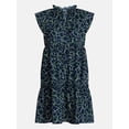 thumbnail image 6 of Time and Tru Women's and Women's Plus Tiered Cotton Mini Dress with Flutter Sleeves, Sizes XS-4X, 6 of 6