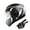 White Black, variant on Martian Motorcycle Bluetooth Helmet Full Face Dual Visor Bluetooth Headset: HM_BFULLFACE White Black + Premium Leather Gloves
