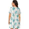 thumbnail image 3 of Hirioo Turtle for Women's Nightdress Comfortable Short Sleeve Nightwear Casual Sleep Dress, 3 of 8
