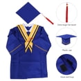 thumbnail image 4 of BRIGHTFUFU Juego de 2 piezas en 1 vestido de graduación y gorro, traje de graduación, disfraz de cosplay para estudiantes y niños (azul brillante, altura adecuada 120 CM), 4 of 7