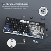 COSTOM Mechanical Keyboard,75% Gaming Keyboards Rgb Custom Keyboard with Hot Swappable,Keyboard Driver and Multimedia Screen for Mac/Win, Black