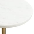 thumbnail image 4 of Kate and Laurel Engles Traditional Adjustable-Height Pedestal Drink Table, 10 x 10 x 30, White Marble and Antique Brass, Vintage Round Indoor Metal Plant Stand with Authentic Marble Tabletop, 4 of 10