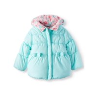 Peplum Bubble Puffer Jacket (Toddler Girls)