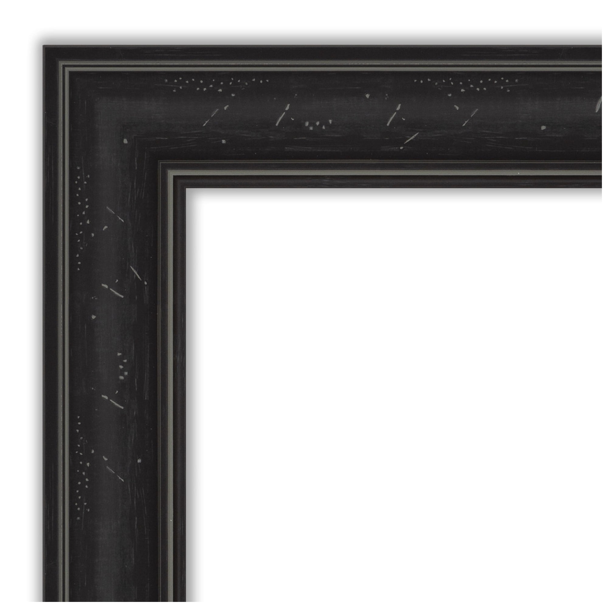 Amanti Art Natural Cork Board Framed Shipwreck Black Narrow Bulletin Board 40 in. x 28 in.