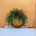 thumbnail image 2 of Corona de ratán con forma de piña para Navidad, corona de pueblo para colgar en la puerta, adornos navideños para las fiestas, 2 of 5