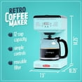 Nostalgia Retro Coffee Maker 12Cup Programmable Vintage Coffee Machine, Aqua