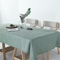 thumbnail image 4 of BalsaCircle 60" x 102" Dusty Blue Rectangular Premium Polyester Faux Burlap Tablecloth, 4 of 8