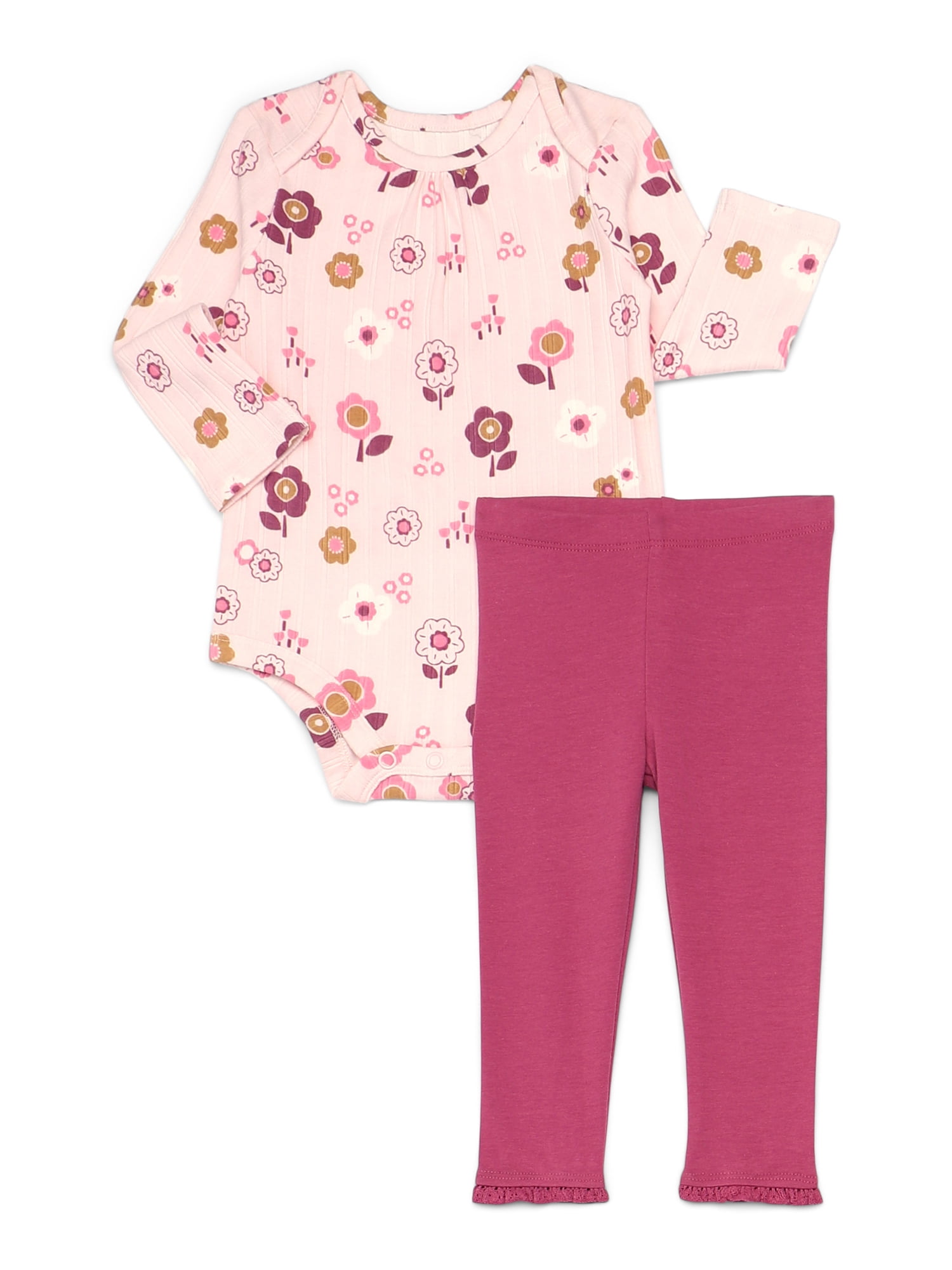 Garanimals Baby Girls Mix and Match Bodysuits and Leggings Kid-Pack, 8-Piece, Sizes 0M-24M