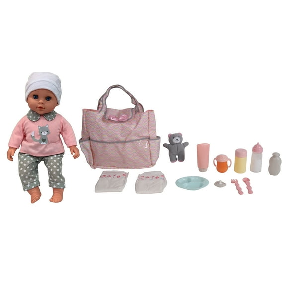 DREAM COLLECTION 16" Baby Doll with Diaper Bag Set