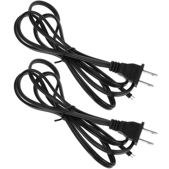 KALLORY Black AC Power -Prong Plug with Bare Wire Tail 1.5 Meters for Electronic Equipment Use