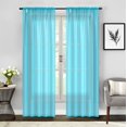 thumbnail image 1 of Empire 2 Piece Sheer Voile Window Curtains Drapes Set 84" Long Rod Pocket, 1 of 1