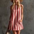 thumbnail image 3 of Iyufng Womens Summer Striped Tank Dresses with Pockets, 3 of 7