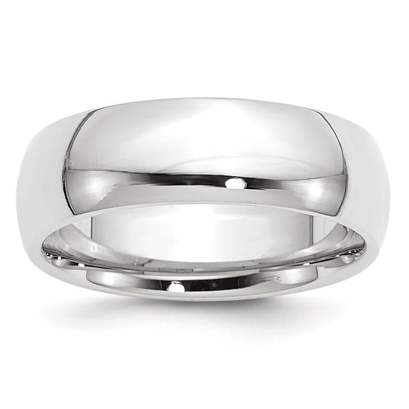 14k White Gold Solid Polished 7mm Comfort-Fit Band Ring Size 4.5 - 8.2 Grams -  Jewelry Gift for Mom