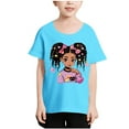 thumbnail image 2 of Frwgonr Girls T-shirts Short Sleeve Shirts for Girls Kids T-Shirts Tees Summer Tops Size 3T-12, Light Blue, 2 of 4