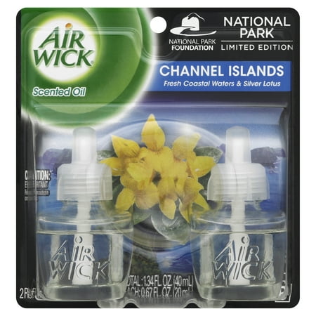 Air Wick Scented Oil Air Freshener, National Park Collection, Channel Islands, Twin Refills, 0.67 Ounce