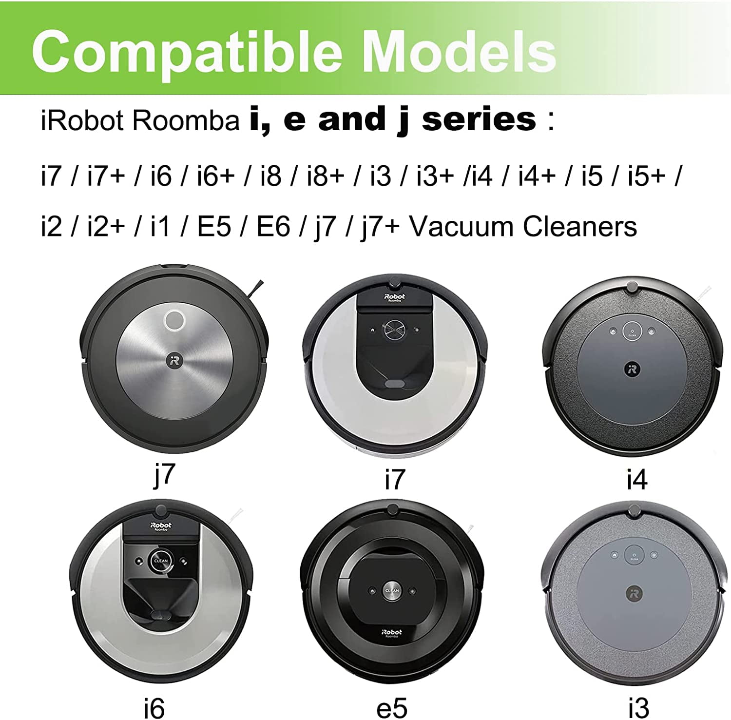  Piezas de repuesto para iRobot Roomba E5 E6 E7 J7 i7 i7+ i6 i6+  i4 i3 i3+ i8 i8+ i & e & j Series Kit de reabastecimiento, 1 juego de