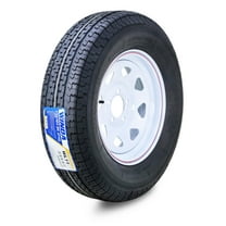 WINDA Trailer Tire Wheel Assembly ST205/75R15 8-Ply D 107M 5 Lug on 5" PCD White Spoke Rim