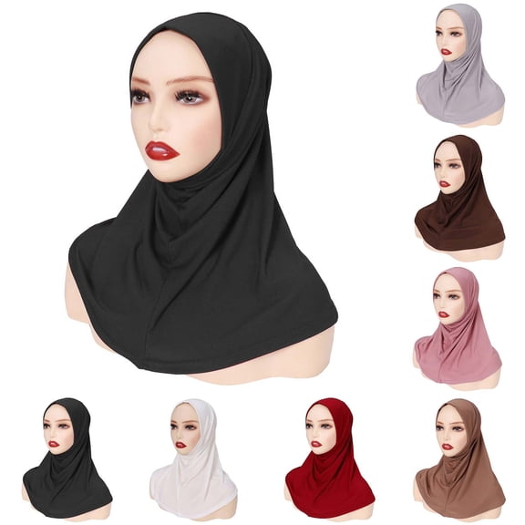 Women's Stretch Jersey Hijab Scarf - Soft Breathable Modest Headwrap for Muslim Women, Full Coverage Inner Cap Friendly Shawl for Daily Wear, Prayer & Layering - Coffee