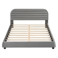 thumbnail image 3 of Queen Size Velvet Upholstered Platform Bed,Solid Frame and Stylish Curve-shaped Design, Gray, 3 of 9
