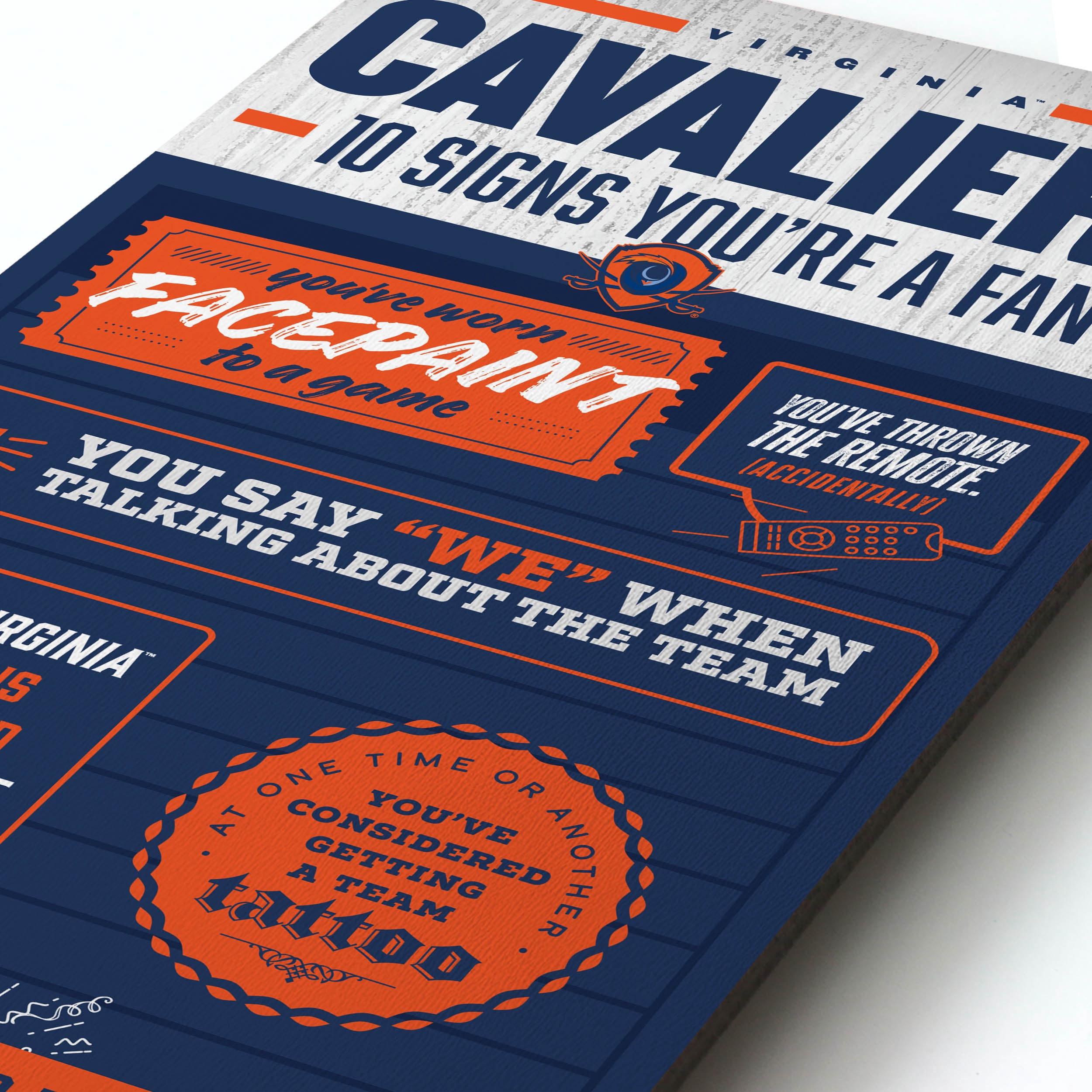 YouTheFan NCAA Virginia Cavaliers 3D Top 10 Wall Art