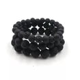 thumbnail image 2 of K-KED Man Natural Black Lava Stone Rock Volcanic Round Bead Elastic Diffuser Bracelets-10 mm, 2 of 6