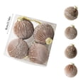 thumbnail image 3 of AYktou 4Pcs Christmas Balls Ornaments, Glittering Flocking Hanging Ball Xmas Tree Decor Set Multiple Style Hanging Balls Pendants Christmas Baubles for Xmas Tree Holiday Party Scene Layout, Coffee, 3 of 7