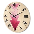 thumbnail image 3 of Designart 'Abstract Geometric Art Red Triangles Composition' Modern Wood Wall Clock, 3 of 5