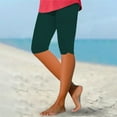 thumbnail image 2 of Leggings For Women Knee Length Capri Leggings Summer Cropped Casual Solid Comfy Capris Womens Pants, 2 of 5