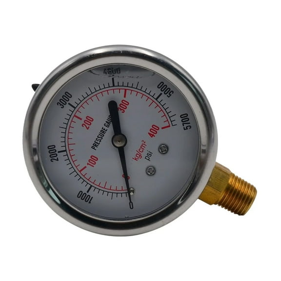 Hydraulic Pressure Gauge Oil Fluid Pressure Gauge 0-5000PSI Standard Thread ,Corrosion Resistance
