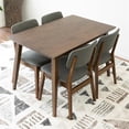 thumbnail image 2 of Brock Modern Solid Wood Walnut Dining Room & Kitchen Table and 4 Chair Set, 2 of 7