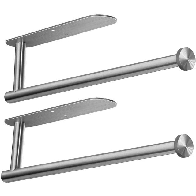 Soportes para toallas de papel, rollos de toallas de papel, para cocina, toallas de papel a granel, autoadhesivos debajo del gabinete, ambos disponibles en adhesivo y tornillos, soporte para toallas d