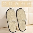 thumbnail image 2 of House Slippers for Women Men - Damask Beige Tan Brown Lightweight House Shoes Fuzzy Slippers, Soft Slip-On Cozy House Slippers for Woman Indoor Outdoor, 2 of 7