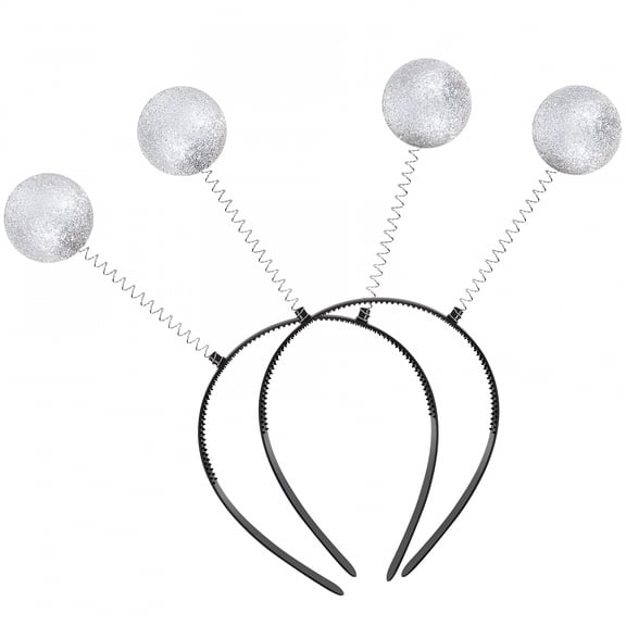 BESTSKY 2 Pcs Antenna Headbands with Glitter Balls Creative Spring Balls Alien Hair Bands Party Favors for Children Women