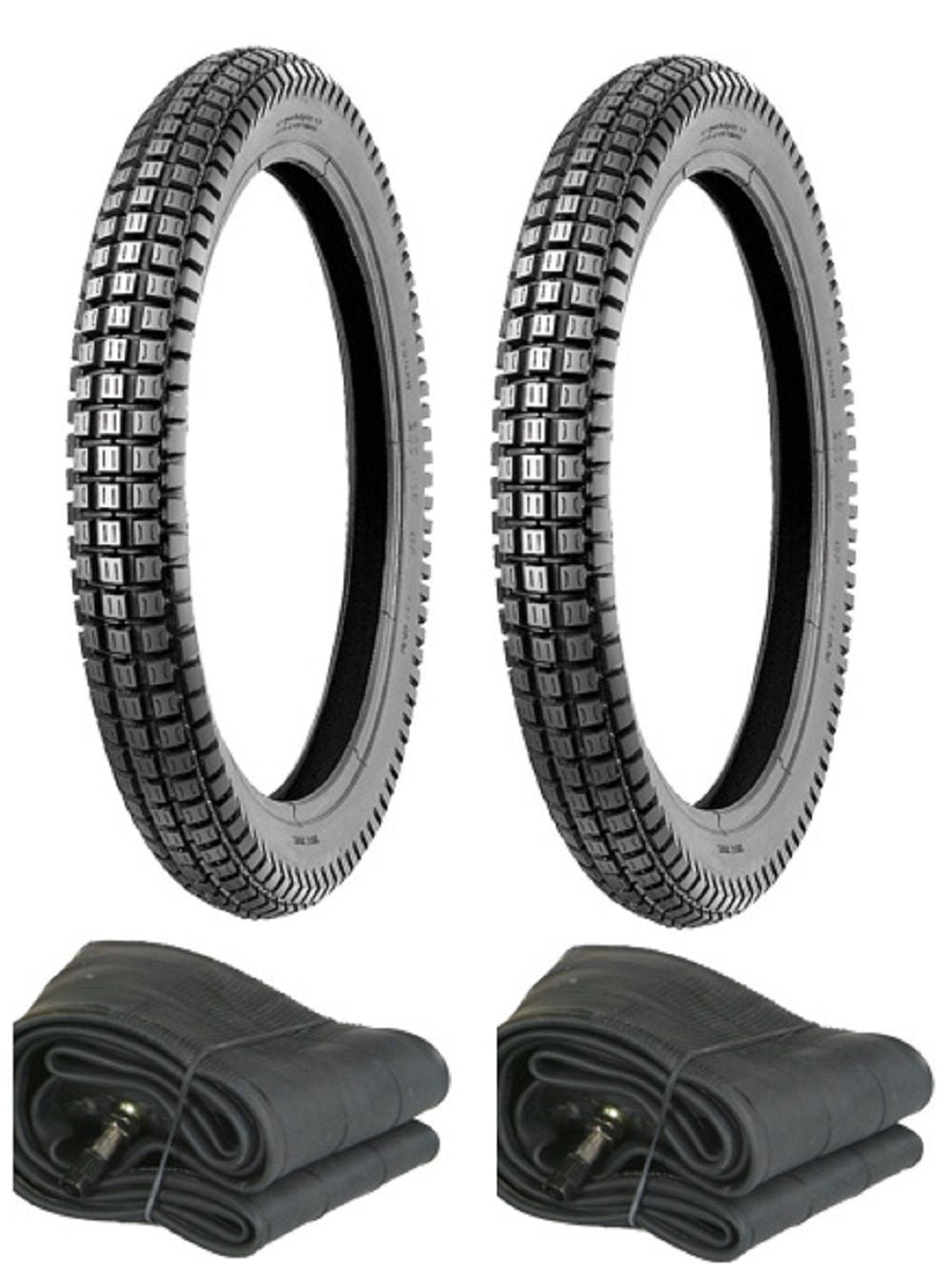 2.75-17 Front/Rear Trail Tire Set 2.75x17 fits Honda CT110 CT90 with 2.75/3.00-17 Tubes (2 Pack)