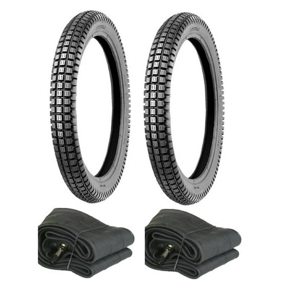 2.75-17 Front/Rear Trail Tire Set 2.75x17 fits Honda CT110 CT90 with 2.75/3.00-17 Tubes (2 Pack)