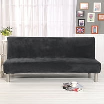 Velvet Futon Cover Armless Sofa Covers Sofa Bed Covers Stretch Futon Couch Cover Thick Soft Cozy Sofa Slipcover Furniture Protector (Gray, Futon Cover (180*210cm) )
