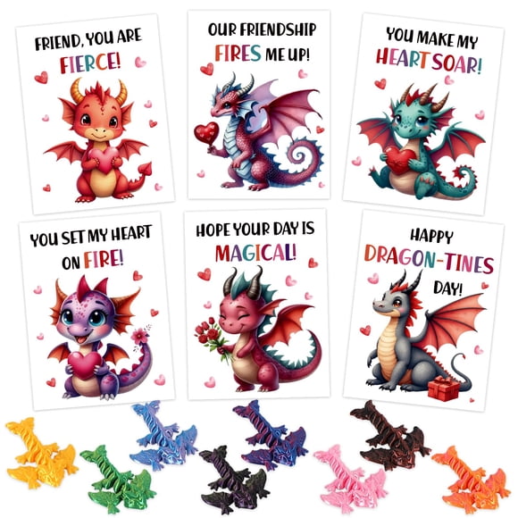 Tarjetas de San Valentín DAZONGE y juguetes antiestrés de dragón 3D
