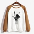 thumbnail image 4 of Blusa de manga larga con estampado de esqueleto de Halloween a la moda para mujer, suéter informal con cuello redondo, Tops, camisetas Fridja  fjkfkj6801, 4 of 6